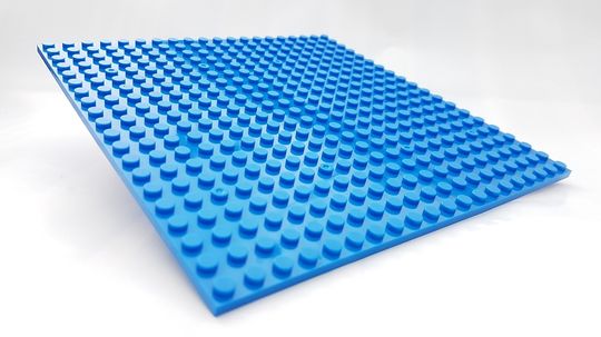 1x blaue Stapelbare Bauplatte von strickly briks 20x20 Noppen passt 100% zu Lego 