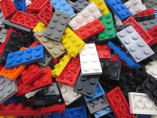 Klemmbausteine 1x4 Plate hellgrau LEGO kompatibel 45 Stück im Polybag 