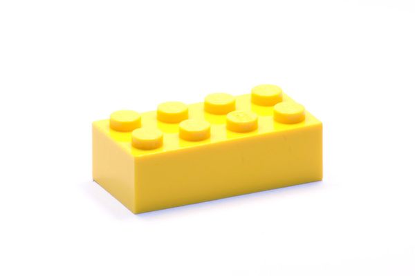 LEGO 2 x Stein Glasbaustein 3066 transparent gelb ohne Steg 1x4 