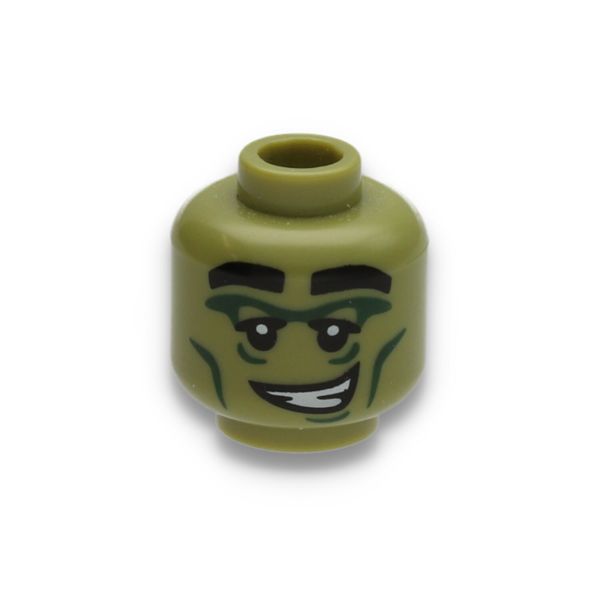 LEGO® - Einzelteil Minifigur Kopf Monster Rocker / Frankensteins Monster  olivgrün | Element-Nr: 3626cpb1411 | Design-Nr: 3626b